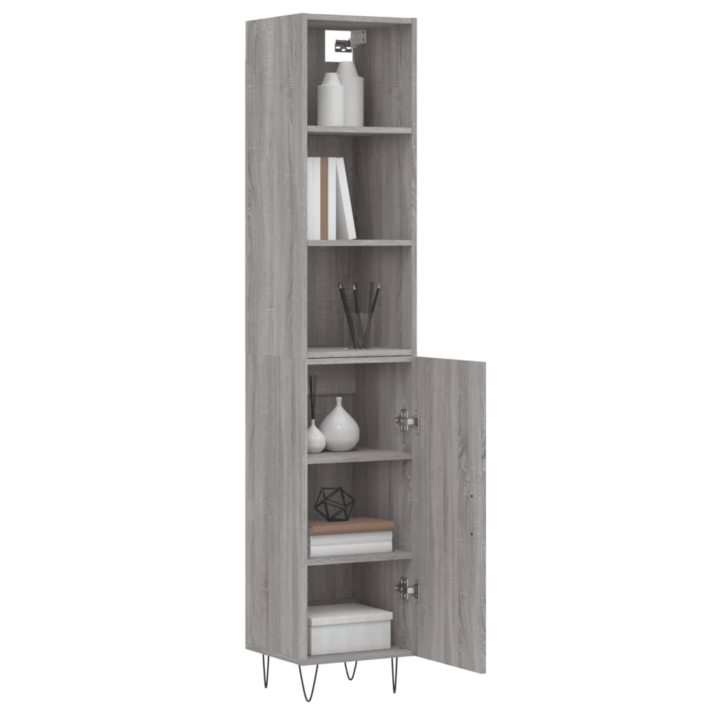 Credenza Grigio Sonoma 34,5x34x180 cm in Legno Multistratocod mxl 77781