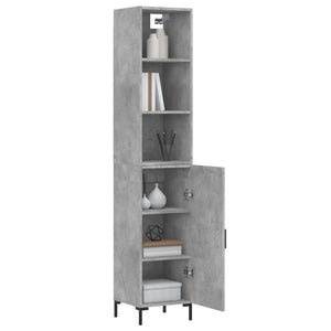 Credenza Grigio Cemento 34,5x34x180 cm in Legno Multistrato 3189641