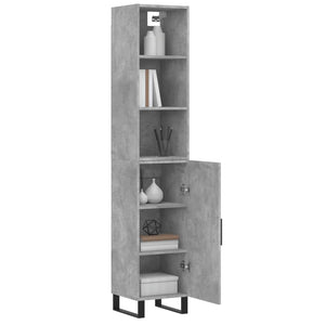 Credenza Grigio Cemento 34,5x34x180 cm in Legno Multistratocod mxl 125664