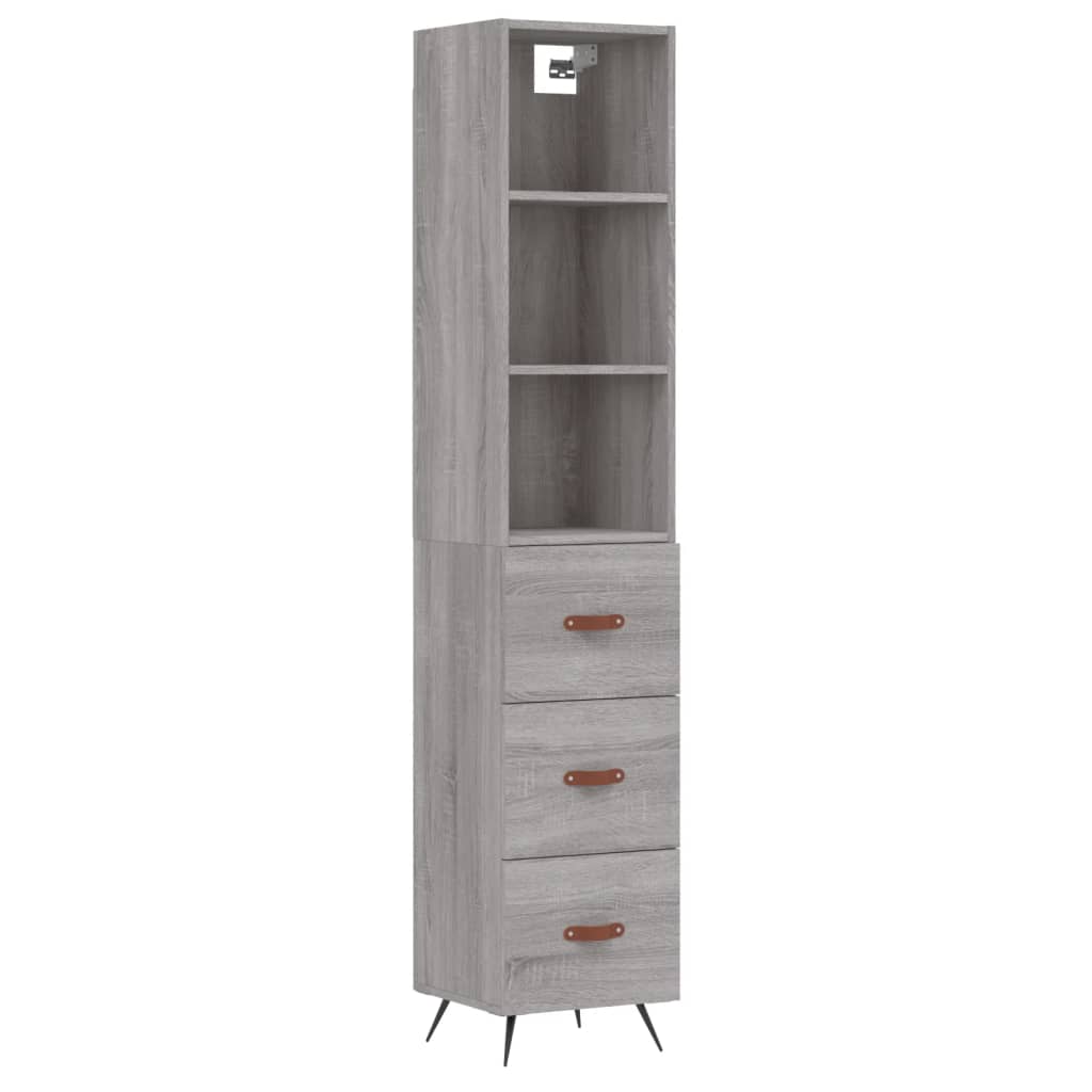 Credenza Grigio Sonoma 34,5x34x180 cm in Legno Multistratocod mxl 77804