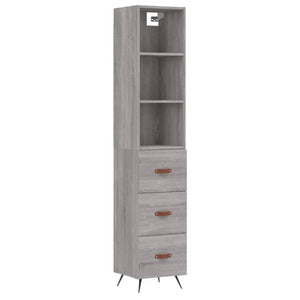 Credenza Grigio Sonoma 34,5x34x180 cm in Legno Multistratocod mxl 77804