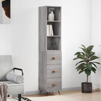 Credenza Grigio Sonoma 34,5x34x180 cm in Legno Multistratocod mxl 77804