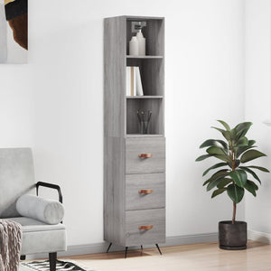 Credenza Grigio Sonoma 34,5x34x180 cm in Legno Multistratocod mxl 77804