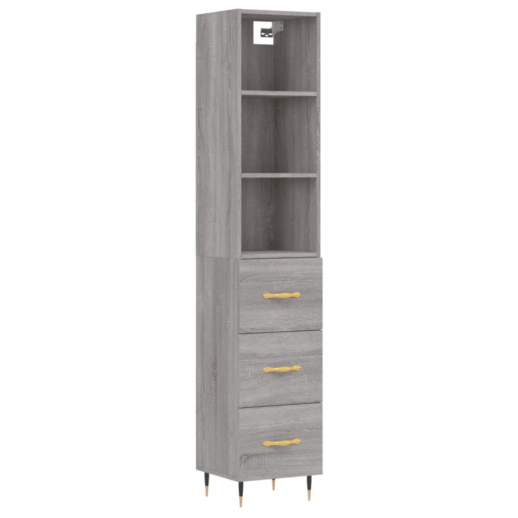 Credenza Grigio Sonoma 34,5x34x180 cm in Legno Multistratocod mxl 101772