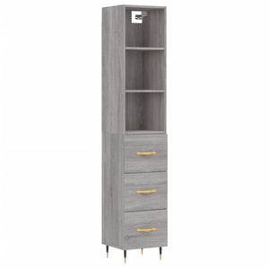 Credenza Grigio Sonoma 34,5x34x180 cm in Legno Multistratocod mxl 101772