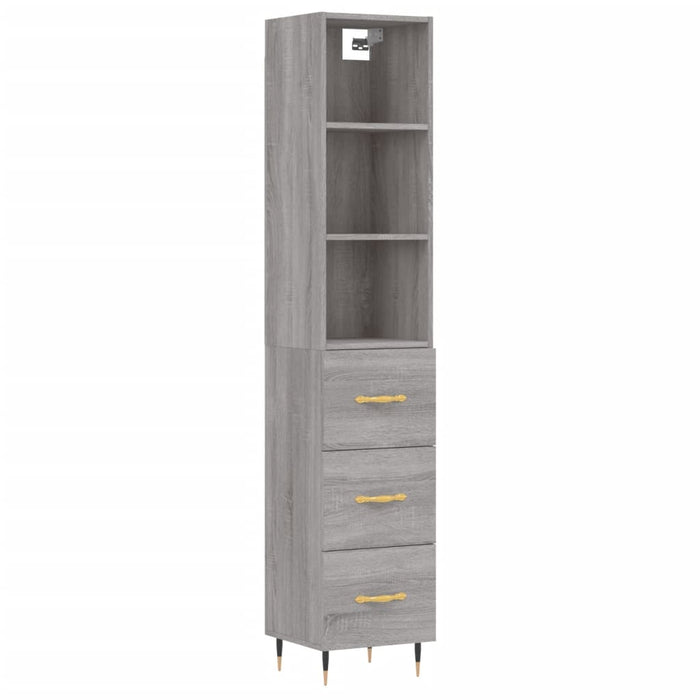 Credenza Grigio Sonoma 34,5x34x180 cm in Legno Multistrato 3189683