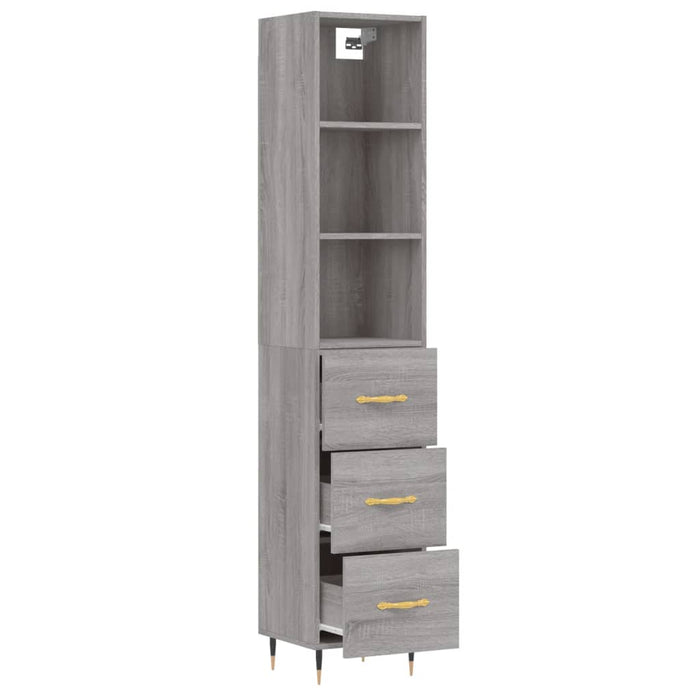 Credenza Grigio Sonoma 34,5x34x180 cm in Legno Multistrato 3189683