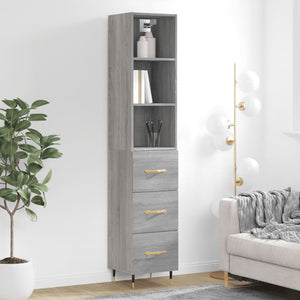 Credenza Grigio Sonoma 34,5x34x180 cm in Legno Multistrato 3189683