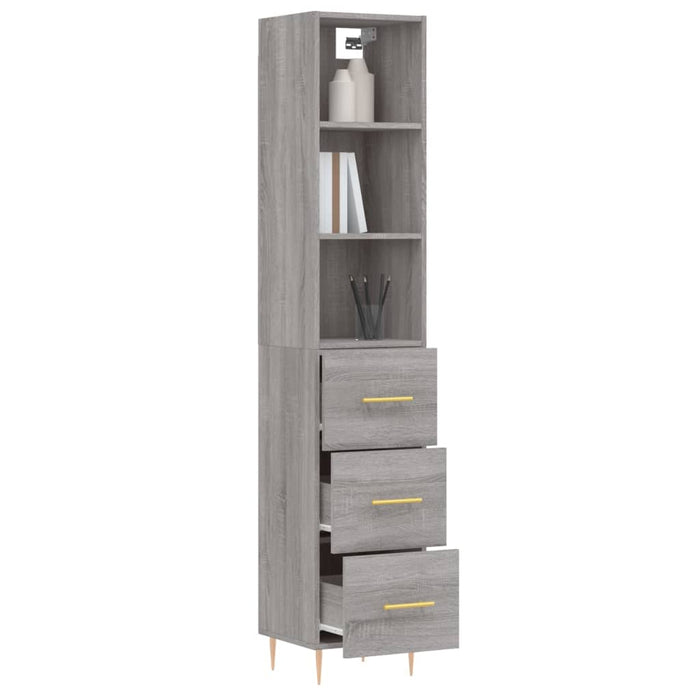 Credenza Grigio Sonoma 34,5x34x180 cm in Legno Multistrato 3189691