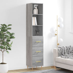 Credenza Grigio Sonoma 34,5x34x180 cm in Legno Multistrato 3189691