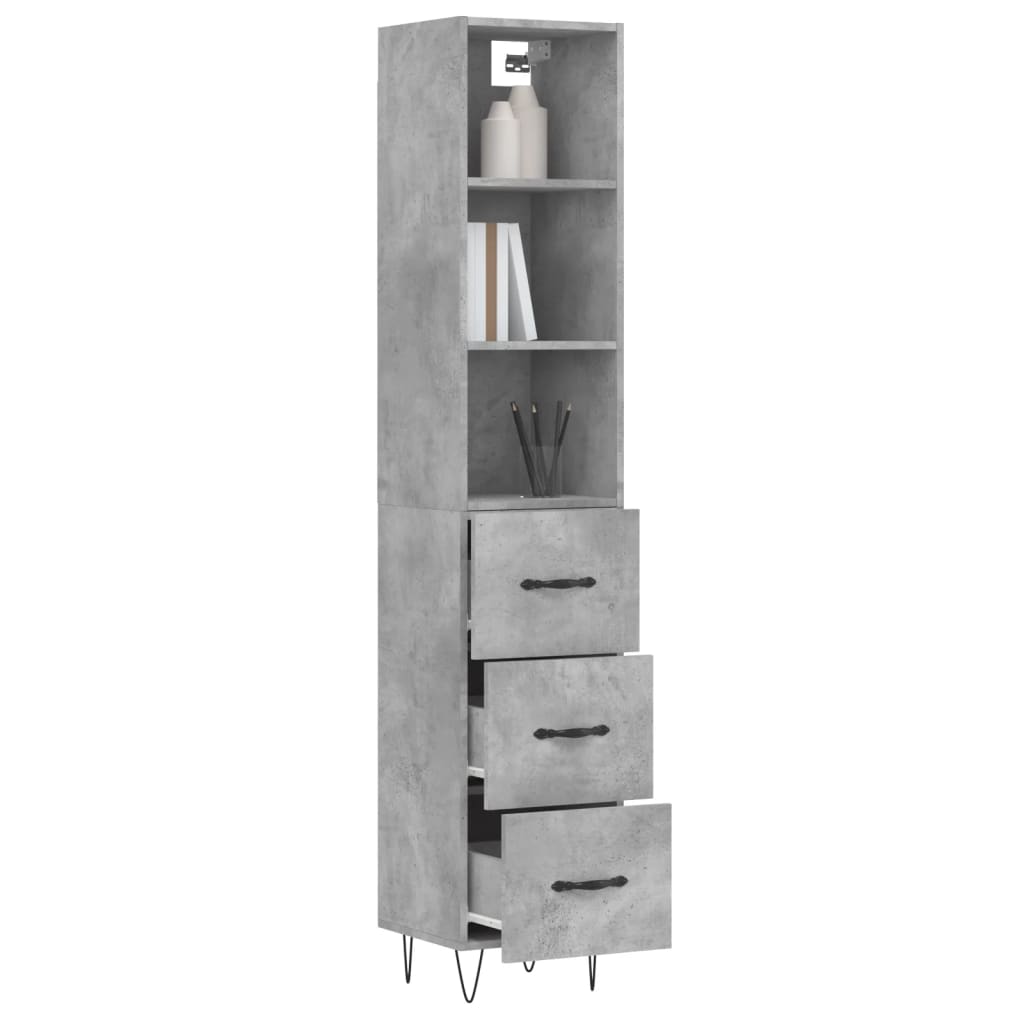 Credenza Grigio Cemento 34,5x34x180 cm in Legno Multistrato 3189697