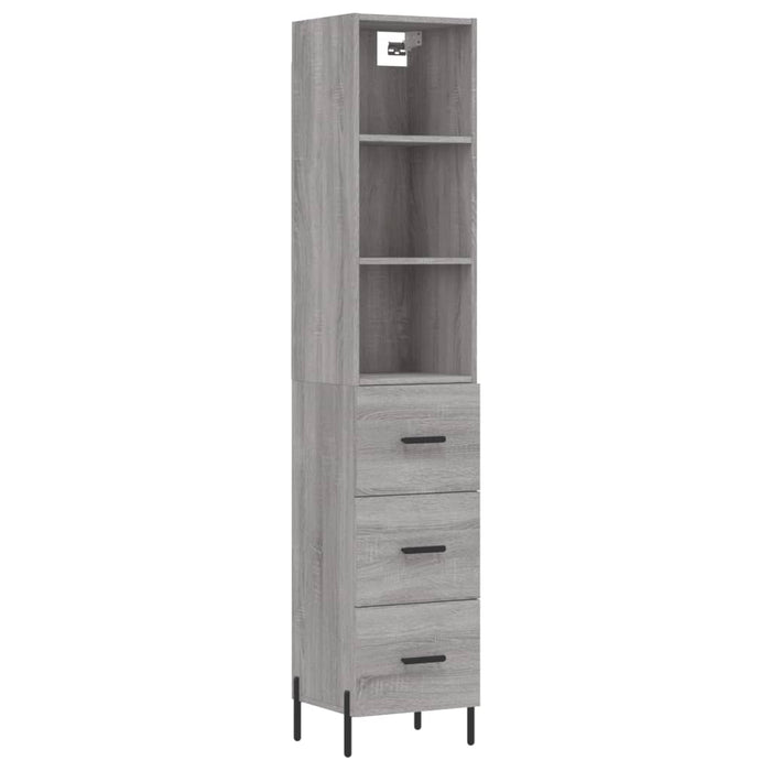 Credenza Grigio Sonoma 34,5x34x180 cm in Legno Multistratocod mxl 125741