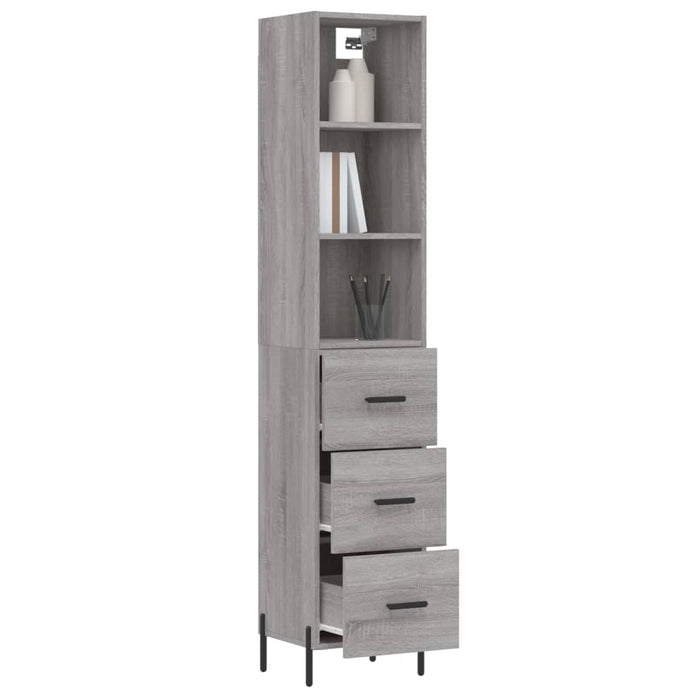 Credenza Grigio Sonoma 34,5x34x180 cm in Legno Multistratocod mxl 125741