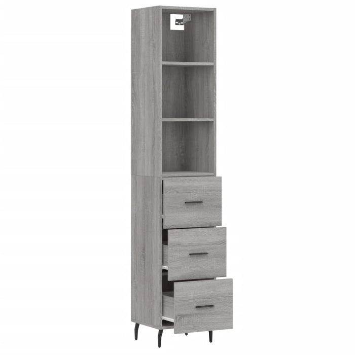 Credenza Grigio Sonoma 34,5x34x180 cm in Legno Multistrato 3189723