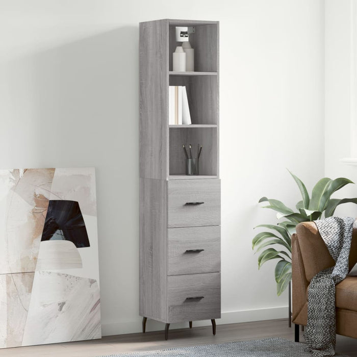 Credenza Grigio Sonoma 34,5x34x180 cm in Legno Multistrato 3189723