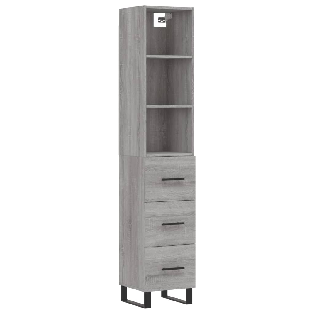 Credenza Grigio Sonoma 34,5x34x180 cm in Legno Multistratocod mxl 101851