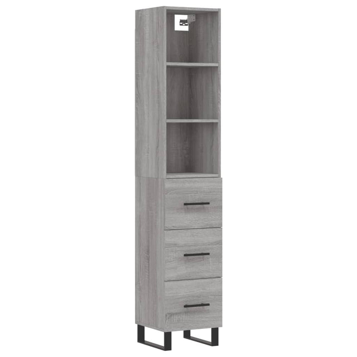 Credenza Grigio Sonoma 34,5x34x180 cm in Legno Multistratocod mxl 101851