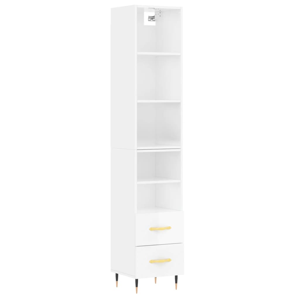 Credenza 34,5x34x180 cm in Legno Multistrato Bianco Lucido 3189743