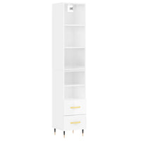 Credenza 34,5x34x180 cm in Legno Multistrato Bianco Lucido 3189743