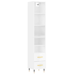 Credenza 34,5x34x180 cm in Legno Multistrato Bianco Lucido 3189743