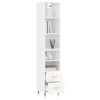 Credenza 34,5x34x180 cm in Legno Multistrato Bianco Lucido 3189743