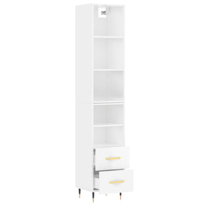 Credenza 34,5x34x180 cm in Legno Multistrato Bianco Lucido 3189743