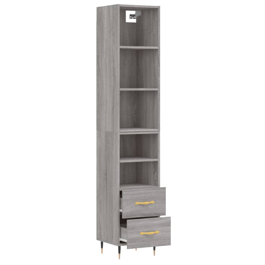 Credenza Grigio Sonoma 34,5x34x180 cm in Legno Multistrato 3189747