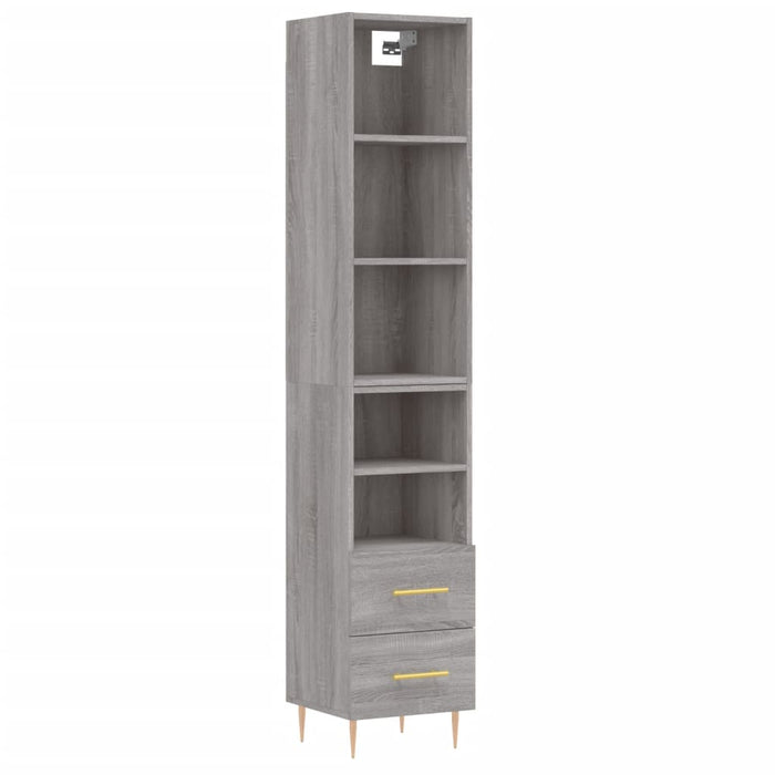 Credenza Grigio Sonoma 34,5x34x180 cm in Legno Multistratocod mxl 130560