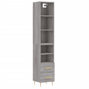 Credenza Grigio Sonoma 34,5x34x180 cm in Legno Multistrato 3189755