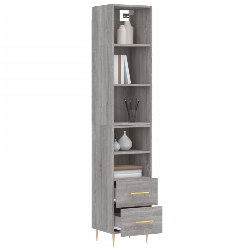 Credenza Grigio Sonoma 34,5x34x180 cm in Legno Multistrato 3189755