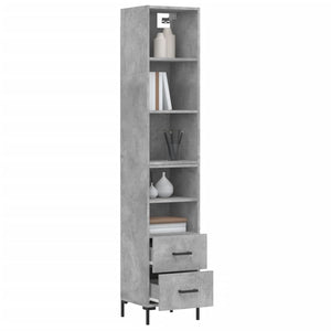 Credenza Grigio Cemento 34,5x34x180 cm in Legno Multistrato 3189769