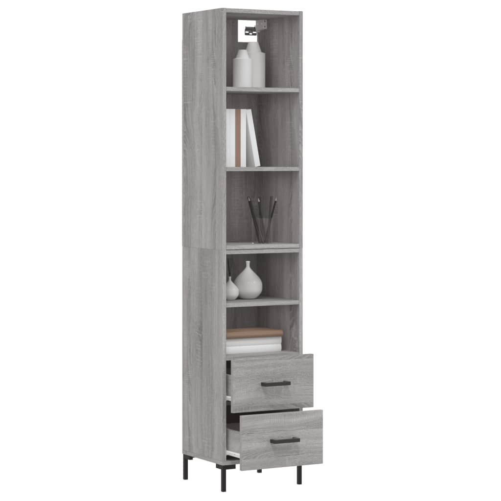 Credenza Grigio Sonoma 34,5x34x180 cm in Legno Multistrato 3189771