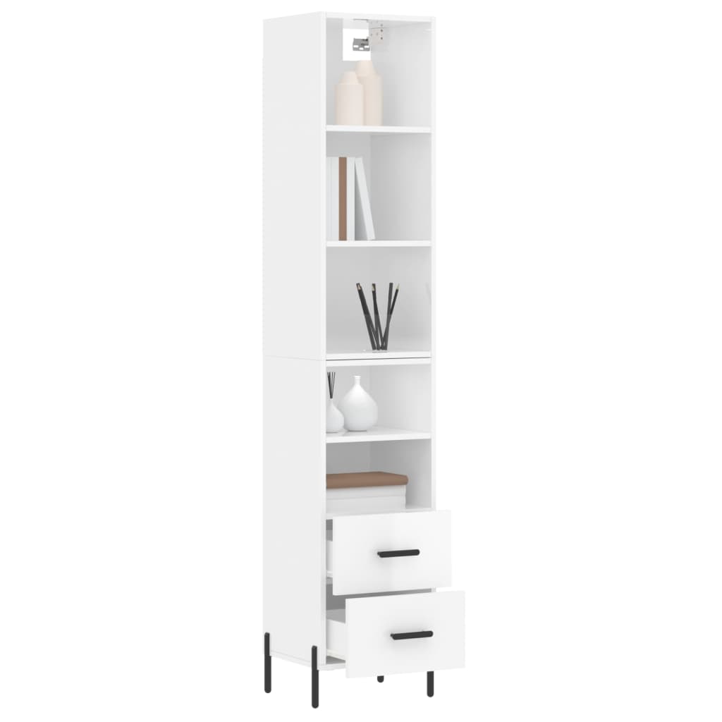 Credenza 34,5x34x180 cm in Legno Multistrato Bianco Lucido 3189775