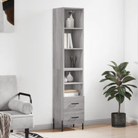 Credenza Grigio Sonoma 34,5x34x180 cm in Legno Multistratocod mxl 82643