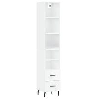 Credenza 34,5x34x180 cm in Legno Multistrato Bianco Lucido 3189783