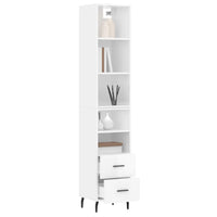 Credenza 34,5x34x180 cm in Legno Multistrato Bianco Lucido 3189783