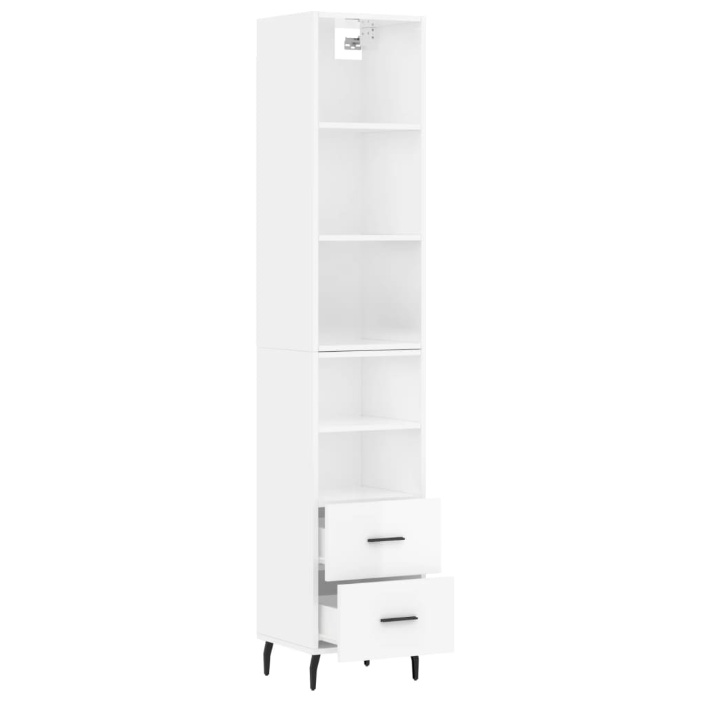 Credenza 34,5x34x180 cm in Legno Multistrato Bianco Lucido 3189783