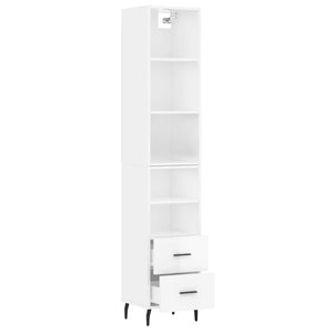 Credenza 34,5x34x180 cm in Legno Multistrato Bianco Lucido 3189783