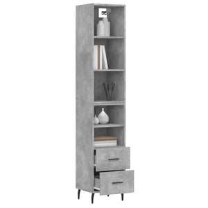 Credenza Grigio Cemento 34,5x34x180 cm in Legno Multistrato 3189785