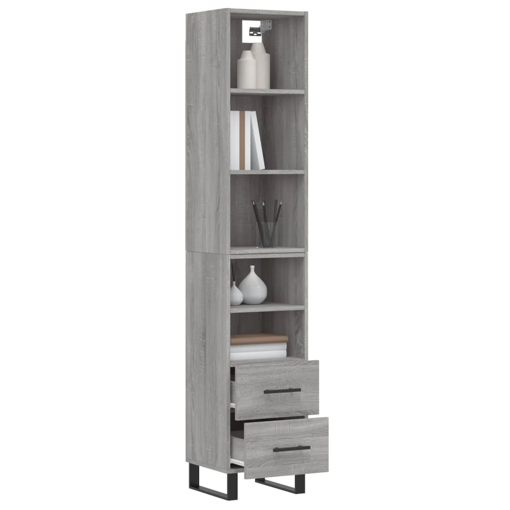 Credenza Grigio Sonoma 34,5x34x180 cm in Legno Multistrato 3189795