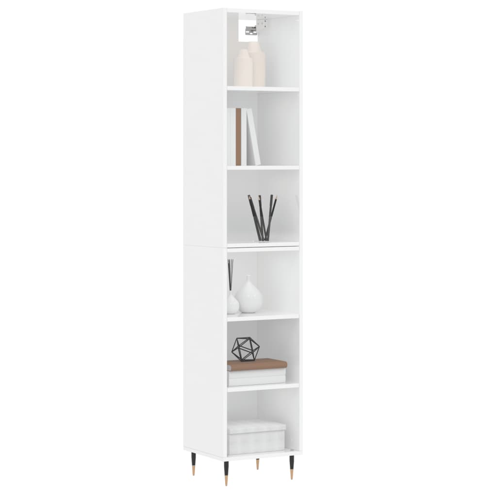 Credenza 34,5x32,5x180 cm in Legno Multistrato Bianco Lucido 3189807