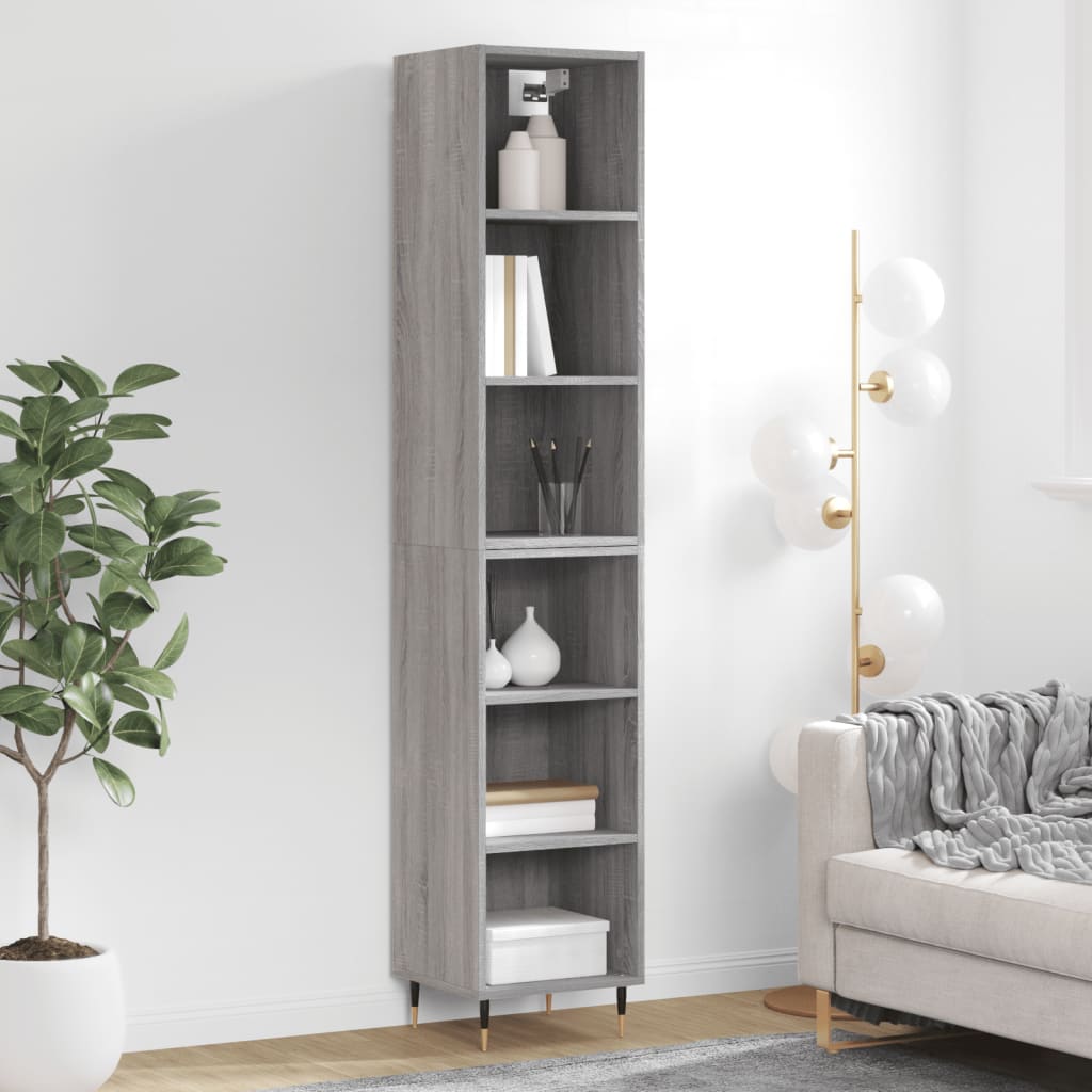 Credenza Grigio Sonoma 34,5x32,5x180 cm in Legno Multistrato 3189811