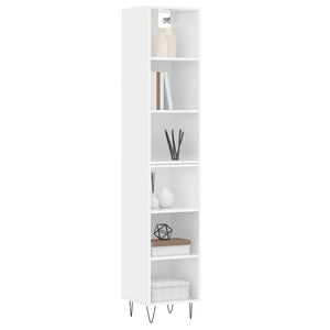 Credenza 34,5x32,5x180 cm in Legno Multistrato Bianco Lucido 3189823