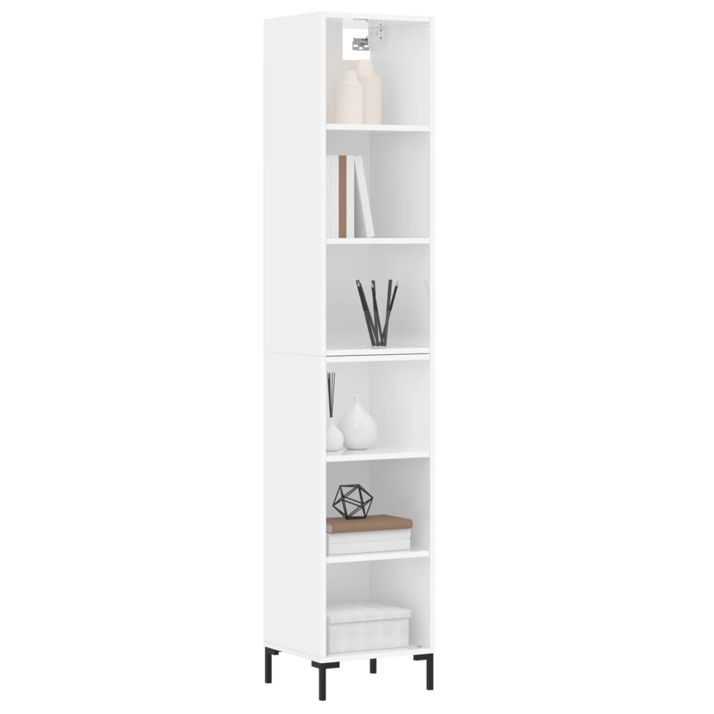 Credenza 34,5x32,5x180 cm in Legno Multistrato Bianco Lucido 3189831