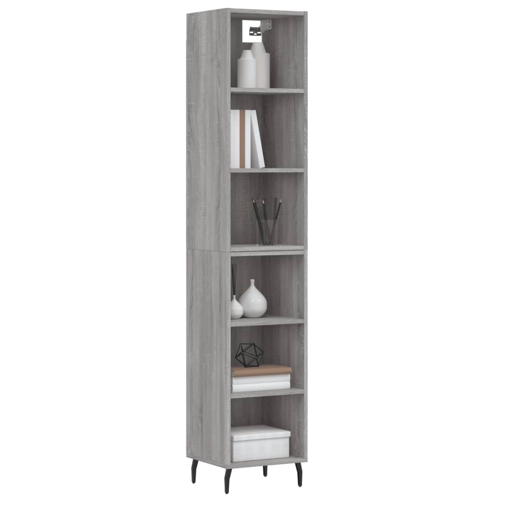 Credenza Grigio Sonoma 34,5x32,5x180 cm in Legno Multistratocod mxl 125617