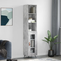 Credenza Grigio Cemento 34,5x34x180 cm in Legno Multistrato 3189865