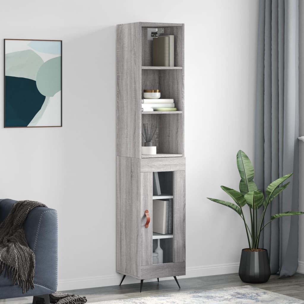 Credenza Grigio Sonoma 34,5x34x180 cm in Legno Multistrato 3189867