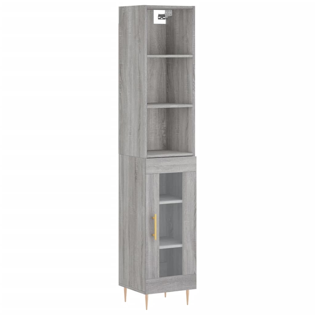 Credenza Grigio Sonoma 34,5x34x180 cm in Legno Multistratocod mxl 77688