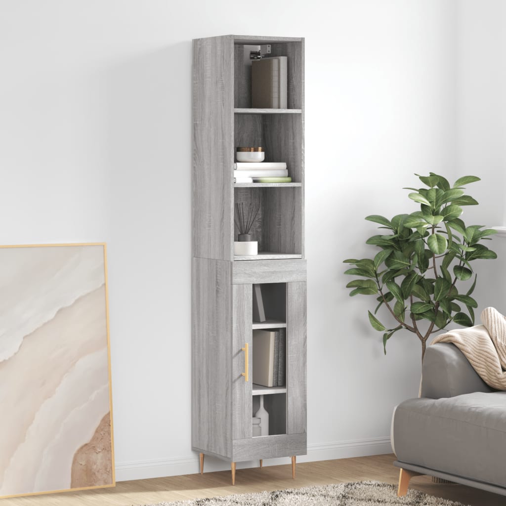 Credenza Grigio Sonoma 34,5x34x180 cm in Legno Multistrato 3189883