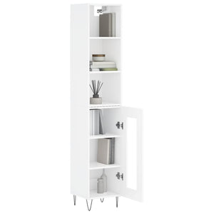 Credenza 34,5x34x180 cm in Legno Multistrato Bianco Lucido 3189887